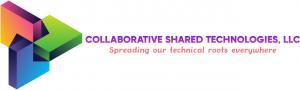 Official Collaborative Shared Technologies LLC® corporate logo featuring a multicolored geometric symbol, company name, and tagline, "Spreading our technical roots everywhere."