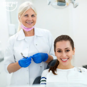 Dentist examining a patient’s teeth