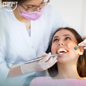 Dentist examining a patient during a dental appointment