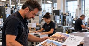 Chilliprinting workers during offset printing production