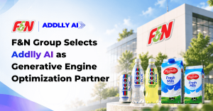 F&N Group selects Addlly AI as its GEO partner, featuring 100PLUS and Magnolia products.