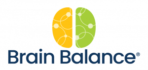 Yellow and Green Brain Balance Logo