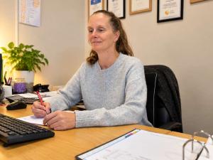 Kath working on a clients site