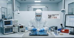 A Point of Use label enables a clean room worker to understand chemical hazards of their task