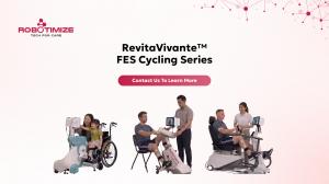 RevitaVivante FES Cycling Series showing three FES cycling devices