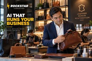 Rockstar Consulting AI for small businesses: less manual work, more growth in a leather repair shop