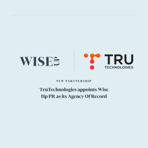 The logos of Wise Up PR and TruTechnologies to announce PR Agency Of Record News