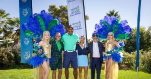 2026 Nevada Donor Network Foundation Golf Invitational Opening Ceremonies from L-R: Gordon Prouty, Alonzo Mourning, Seema Sadekar and Joe Ferreira