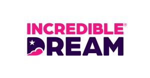 Incredible Dream logo in bold font. Colors are a bright magenta and deep indigo, reminiscent of a colorful late sunset or early sunrise