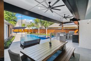 Outdoor kitchen and new pool construction