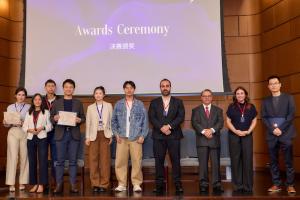 Group of founders and organizers posing together at the 2026 NYC Cross-Border US Startup Competition