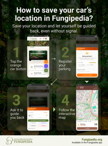 Fungipedia App Offline Radar Screen / Car Marker Screenshot