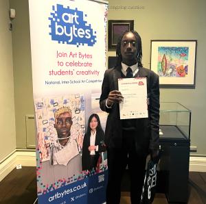 Art Bytes 2026 national secondary winner Chance Enane from Northampton School for Boys in the East Midlands.