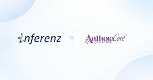 AuthoraCare Collective and Inferenz logos displayed side by side on a white background with light blue accents, representing their healthcare data and AI collaboration.