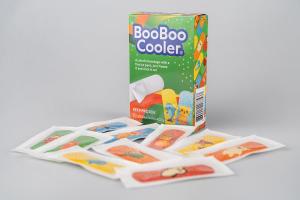 BooBoo Cooler kids' cooling bandage box with bandages