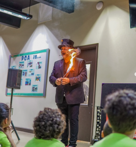 Miami Magician performing with fire