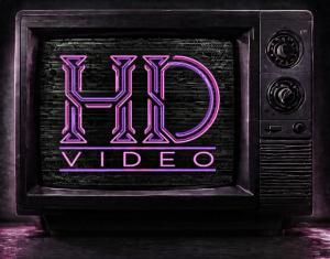 Vintage HD Video Logo on a creepy old television
