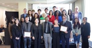 Honorees and young leaders hold awards at the 7th Global CSR Summit at UN Headquarters, hosted by Global CSR Foundation