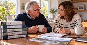 Warm financial planning conversation