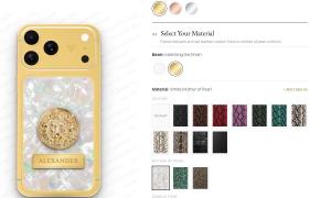 GoldPrivé online studio to design your own gold iPhone with material options and live preview
