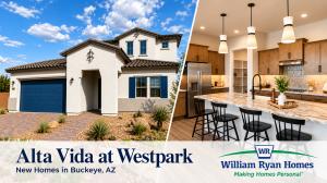 Exterior of a William Ryan Homes model home at Silver Cross, a new construction community in the San Tan Valley and Florence, Arizona area.