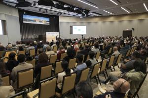 	Dr. Kunwarjeet Singh Duggal speaks to a full audience at the Harmony in Health Body, Mind & Spirit program at the Science of Spirituality Meditation Center Lisle.