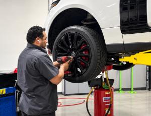 Tire change at Indy Auto Man Service Center, Indianapolis
