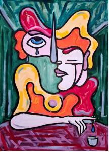 Nestor Neyret, Poison de Amor (2024) Acrylic on Paper (Photo Credit: Nestor Neyret)