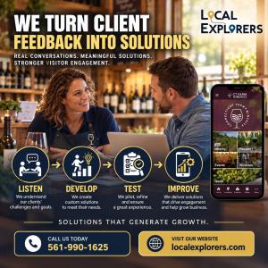 Two People Discussion Feedback in a winery setting