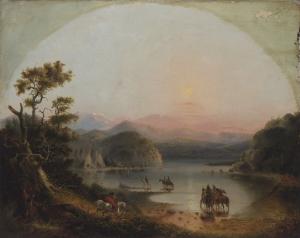 Oil on canvas painting attributed to Alfred Jacob Miller (American, 1810-1874), titled Green River (1851), 27in x 34in. Estimate: $200,000-$300,000