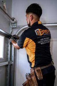 Easy Garage Door Repair mobile service truck parked in Memorial Houston TX ready for 24/7 emergency assistance and same-day diagnostics