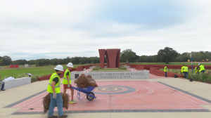 Baker Hughes employees volunteering at the African American Heritage Monument & Park in Kendleton, TX.