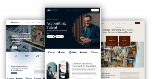 Three recruiting website homepage designs from Recruiters Websites