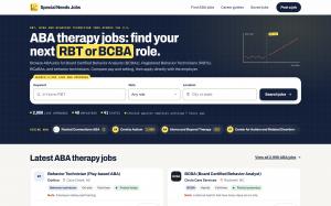 Special Needs Jobs platform and website. The image shows how it works and what the platform looks like