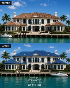 Luxury standing seam aluminum roof by Atlantic Metal Roofing Inc. in South Florida