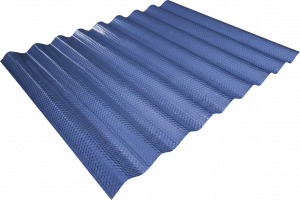 VULCAN Prisma Roma blue corrugated polycarbonate sheet with prismatic texture