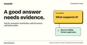 A good answer needs evidence. Moonlit campaign illustration: evidence.