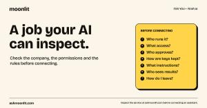 A job your AI can inspect. Moonlit campaign illustration: vetting.