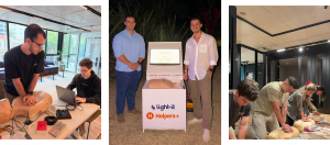 Light-it engineers assembling, testing and showcasing the OpenCPR kiosk