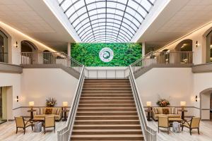 beautiful staircase at fitness club