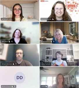 Screenshot from Teams meeting of Apparo, Lenovo, and nonprofit staff meeting for Web UX program.