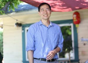 David Pan in blue shirt