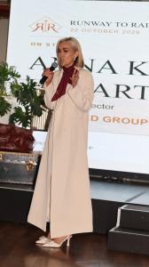 Anna K Hecart, Founder and Director of Connected Group and visionary behind Runway to Railway, addresses the gathering. Photo: Elvis Nyelenzi