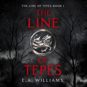 The audiobook cover of "The Line of Tepes" by E.A. Williams