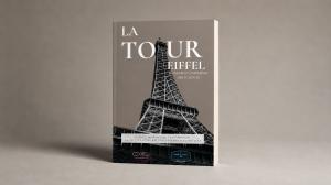 Couverture française du livre La Tour Eiffel, monument universel des sciences, illustrée par une photographie de la Tour Eiffel.