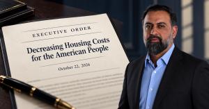 Shahram Sondi beside a document titled Decreasing Housing Costs for the American People, dated October 22, 2026.