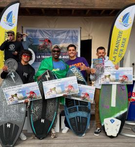 Podium Finishers at Open Européen de Skimboard in La Tranche-sur-Mer, France