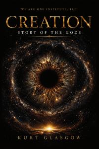 Front cover of THE CREATION: Story of the Gods by Kurt Glasgow, with a golden cosmic eye against a dark starfield.