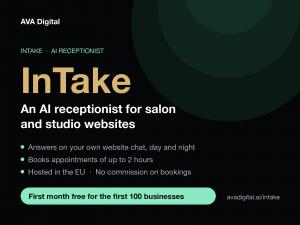 InTake, an AI receptionist for salon and studio websites, by AVA Digital