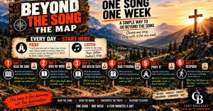 Beyond the Song One Song One Week Scripture study map by Christian country artist Curt Brickley, guiding listeners from the song to Scripture and responding to Christ.